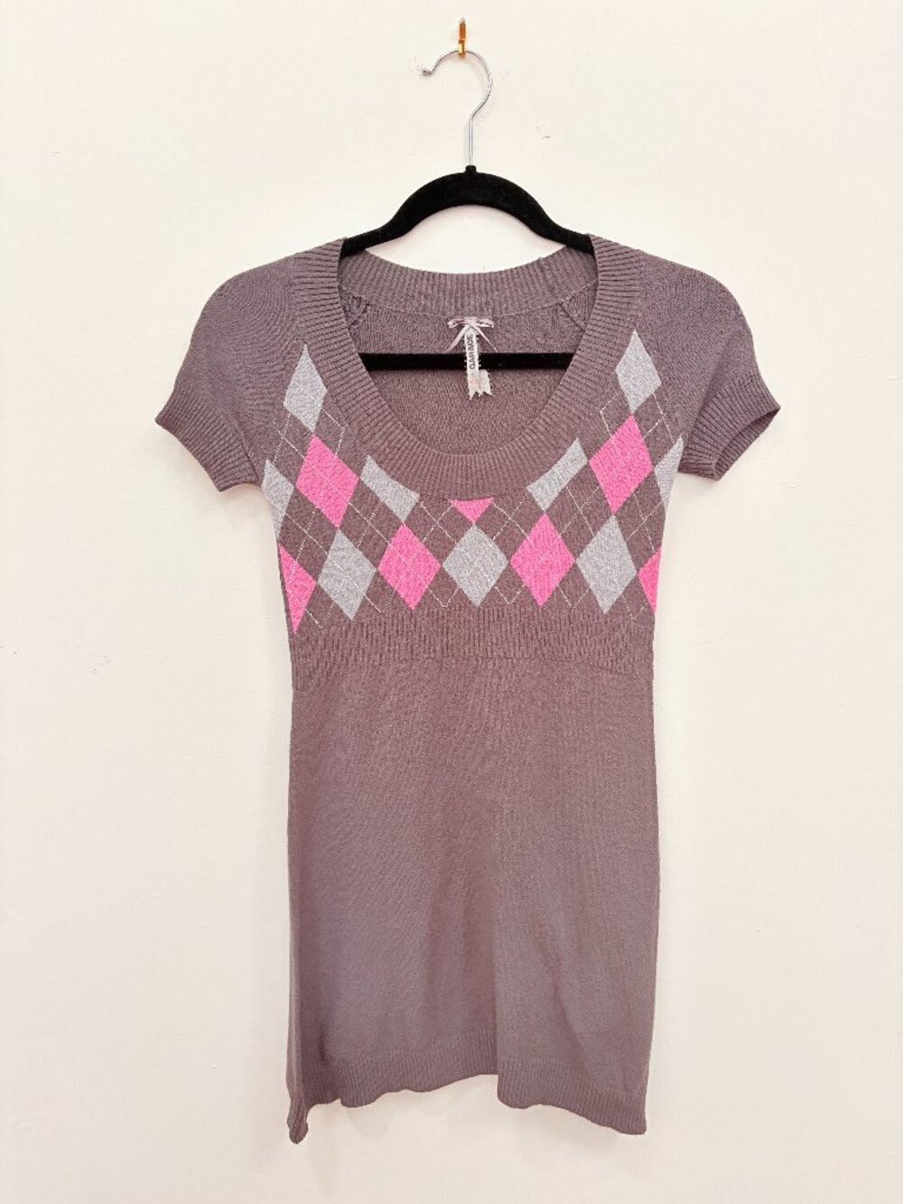 2000s Garage Argyle Scoopneck Sweater Top
